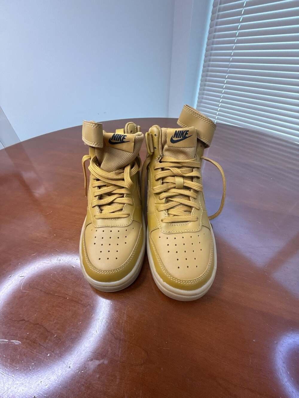Nike Court Borough Mid 2 Wheat Gold Sneakers Size 5Y